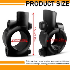 2 Stück 8MM Motorrad Spiegelhalterung, Schwarz, Aluminium, Universal Lenkerhalterung Spiegelhalterung Motorrad 8mm, M10 Motorrad Lenkerhalterung spiegeladapter Halterung Halter (Schwarz)