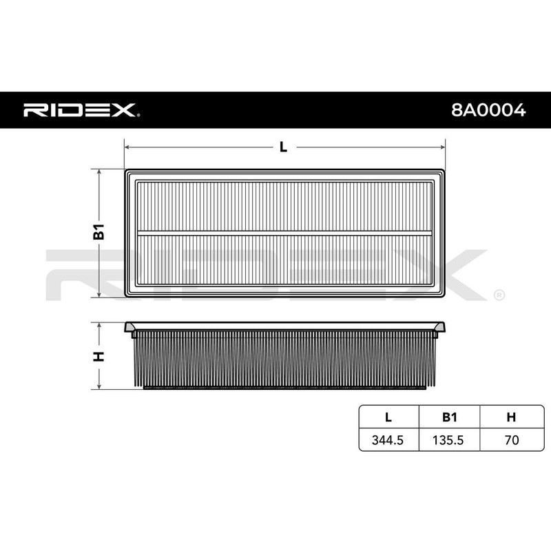 Ridex Air Filter 8A0004