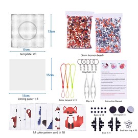 Strehknewen Ironing Beads Set - 5000 Pieces 5 mm Ironing Beads Forest Animals DIY Craft Set for Children from 5 Years - With Templates, Pegboards & Accessories - Creative Gift for DIY