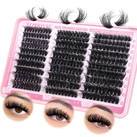 Fluffy Lash Clusters Thick Volume Lash Extension 10-18mm Cluster Eyelash Extensions DIY Individual Lashes Wispy at Home Pestañas Pelo a Pelo by ALPHONSE (60D+80D+100D, 300pcs) | alphonse