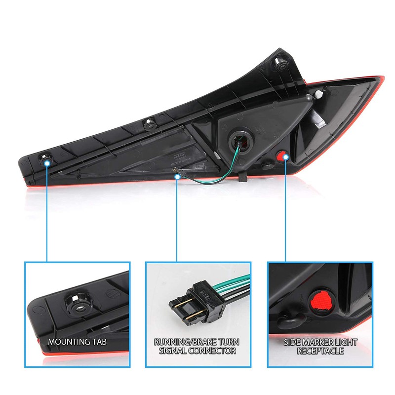 AmeriLite LED Replacement Taillights All Red Set For 350Z -