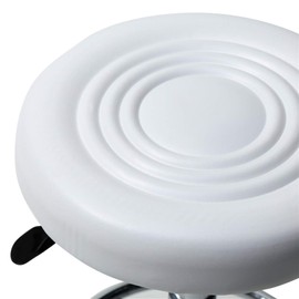JYOSTORE Round Stool with Lines Rotation Bar Stool White with Footrest Height Adjustable Swivel Pub Chair Home Kitchen Bar stools Backless Stool