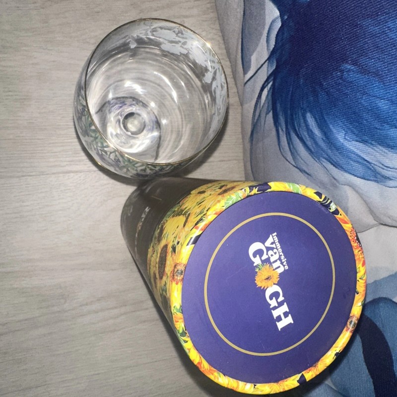 The Play Van Gogh Museum WINE Glass Irises design collectible