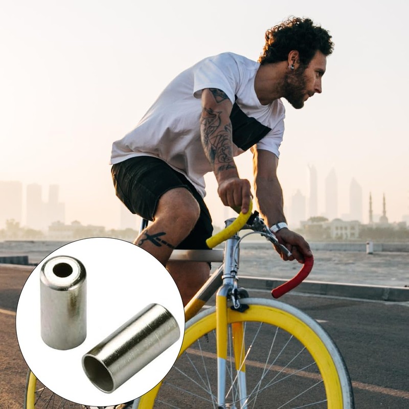 GNHG Pack of 200 silver end caps, brake cable bicycle,