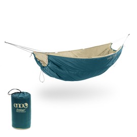 ENO Ember UnderQuilt - Protective and Warm Hammock Quilt with Recycled Synthetic Insulation - for Camping, Hiking, Backpacking, Festival, Travel, or The Beach - Marine/Tan