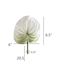 DODXIAOBEUL 3 PCS 27" Artificial Anthurium Lily Flowers for Home Decor Bouquet and Green Leaf and Bridal Wedding Festival Decoration Small Flower Flower Arrangement,UV Resistant No Fade (White)