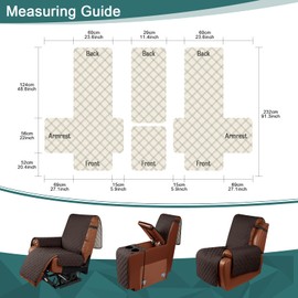 Ruaozz Waterproof Recliner Loveseat Cover with Console Non-Slip Couch Covers for Reclining Couches Pet Cover for Double Recliner Sofa Cover with Elastic Straps for Kid Dogs Pets (Chocolate, 2 Seater)