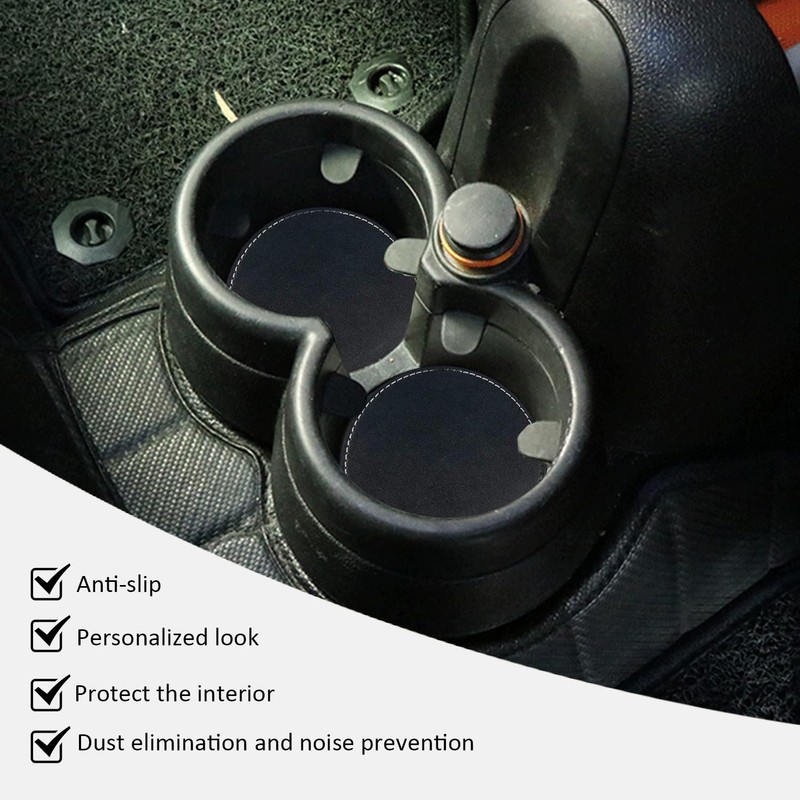 10 Pieces Black Coasters, Thermal Insulation Coasters, Pu Leather Coasters,