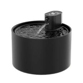 Smart Temperature Control Ceramic Pet Water Fountain Large Capacity Wireless Auto-Sensing,Self-Cleaning,Ultra Quiet 9-Level Heating 4-Stage Filtration 4000mAh Battery 60-Day Wireless Use Dishwasher Safe for Cats Dogs Classic Black