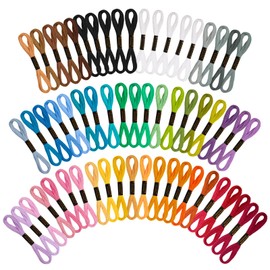 VynyQoo 52 Colori 8 m (6 Fili) Filo Da Ricamo, 60Pezzi Ricamo Punto Croce, Fili Punto Croce Per Braccialetti Dell'Amicizia, Adatto a Progetti di Fai-da-te e Cucito, Ideale per Adulti e Principianti