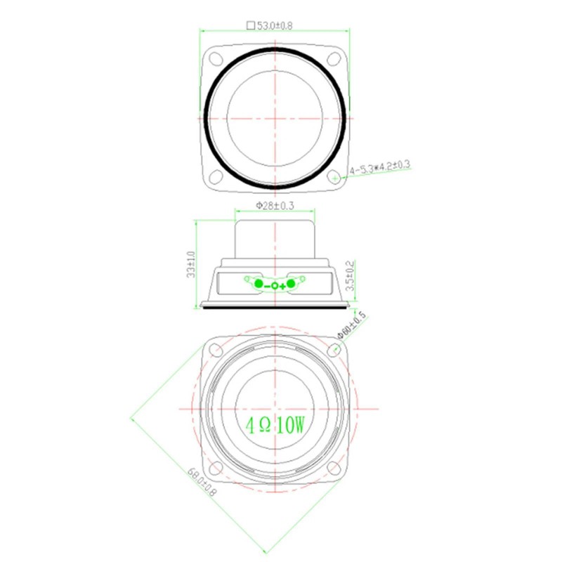 Universal 2Pcs Replacement Full Range Speaker for JBL Charge 3