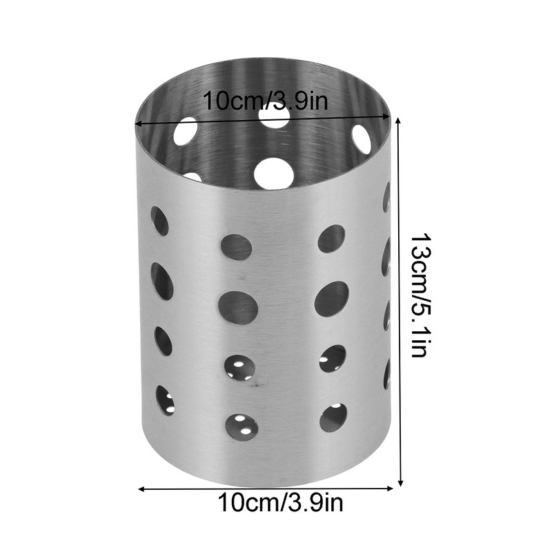 Kitchen Stainless Steel Utensil Holder Chopsticks Perforated Drying Storage Basket