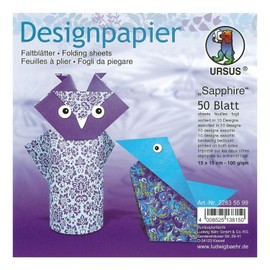 Ursus Sapphire 22835599F Design Paper 50 Sheets 15 x 15 cm Printed on Both Sides