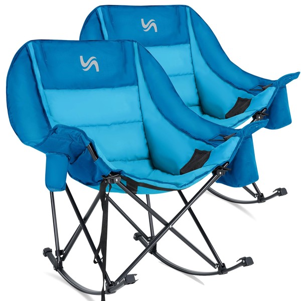 LILYPELLE Oversized Rocking Camping Chair, Fully Padded Patio Chair with