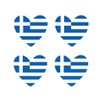 Set of 4 x Greece Flag Heart Iron on Transfer
