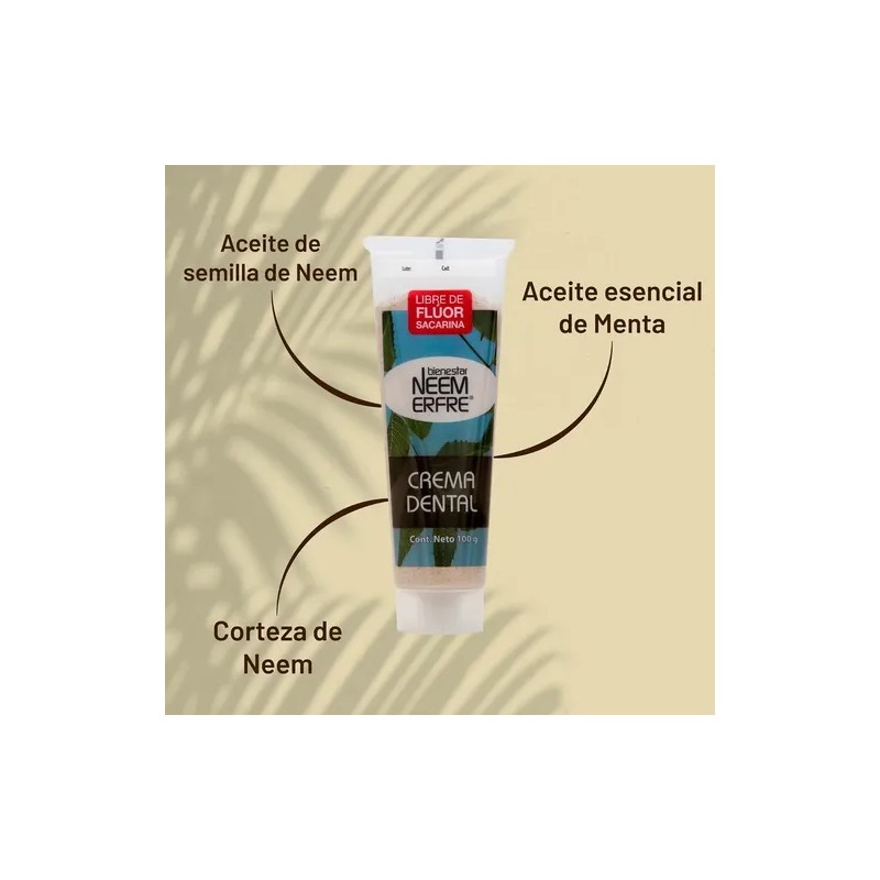 Crema Dental De Neem Artesanal Sin Fluor Natural- Pack De