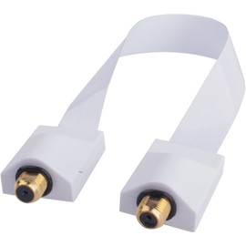 DUR-line FD Slim White Wafer-Thin Door/Window Feed-Through for SAT Cable (F-Female to F-Female) - Flat Cable - Window Cable