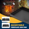 Pearwow Rectangle Fireplace Tray,Expandable Ash Pan for Collecting Ash,Galvanized Steel