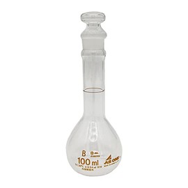 As One ASONE /1-8566-02 Short Volumetric Flask, White, 3.4 fl oz (100 ml)