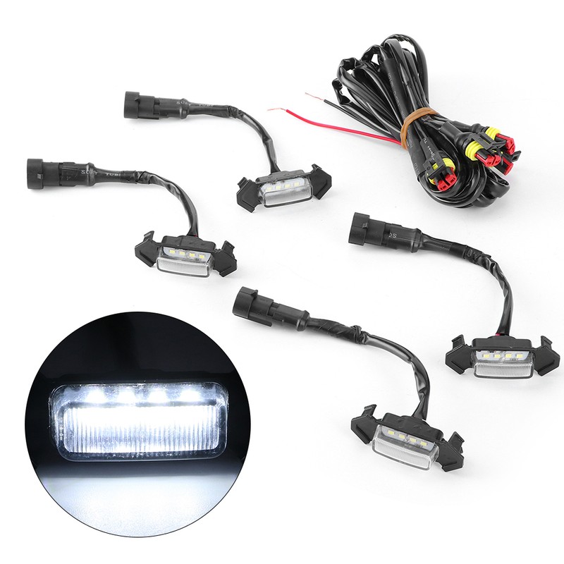 4pcs 12V Car LED Grille Light High Brightness Accessory Fit