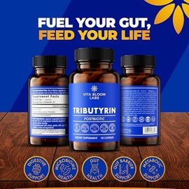 Suplemento de tributirina: mejor administración y más eficaz que el butirato de sodio - Salud intestinal y apoyo digestivo - Postbióticos de butirato 