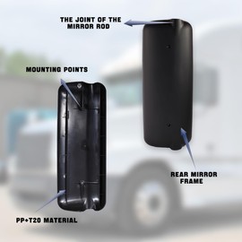 Black Left Side Door Mirrors Cover Fit For 1996-2010 Freightliner Century Columbia Trucks Mirrors Covers