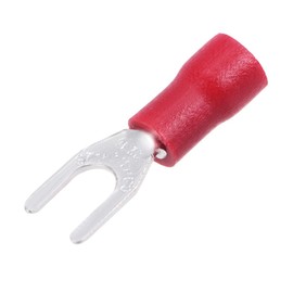 sourcing map 50Pcs SV1.25-4S Insulated Fork Spade U-Type Wire Connector Electrical Crimp Terminal 22-16AWG Red