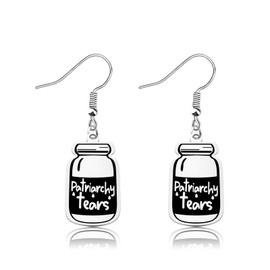 OKEYCH Feminist Gift Patriarchy Tears Earrings Women's Equality Jewelry Feminism Merch (Patriarchy Tears E C)