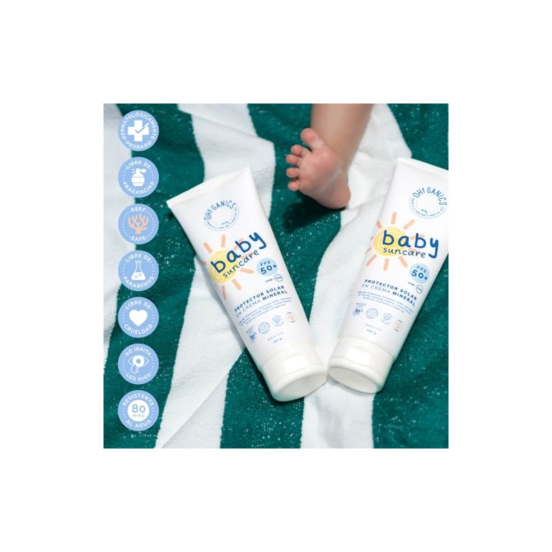 OH! GANICS Bloqueador Mineral en Crema para Bebé 250 gr