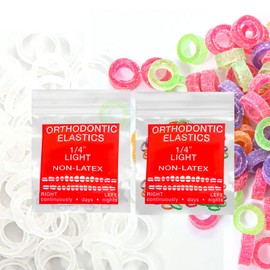 Dual Latex Free 1/4inch light Intraoral Elastic Bands Orthodontic Elastics Dental Rubber Bands, braces, tooth gap MADE IN US (Light(2.5oz), 1/4'' 6mm)
