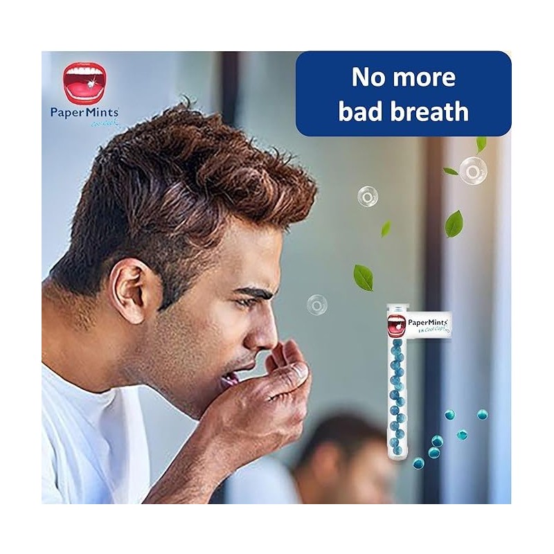 PaperMints Cool caps breath refreshers one box of 32 tubes