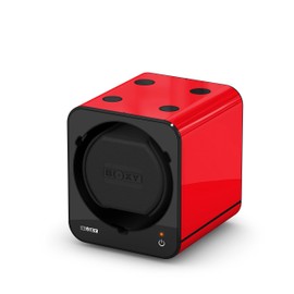 Boxy Fancy Brick Single Automatic Watch Winder - Red (with Adapter)