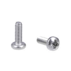 uxcell M2x6mm Machine Screws Pan Phillips Cross Head Screw 304 Stainless Steel Fasteners Bolts 60Pcs