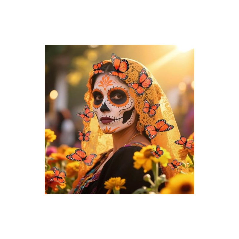Flores Artificiales de caléndula Colocar,Incluir 50piezas Flores de Cempasuchil Artificiales
