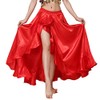 MUNAFIE - Falda larga de satén para mujer, Hot Red,