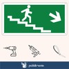 pubblimania Emergency Exit Stairs Right, Aluminium Composite 3 mm Thick