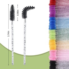 300 pinceles desechables para pestañas con diseño en espiral, varitas multicolores, kit aplicador de maquillaje portátil para extensiones de pestañas y cepillo de cejas (negro)