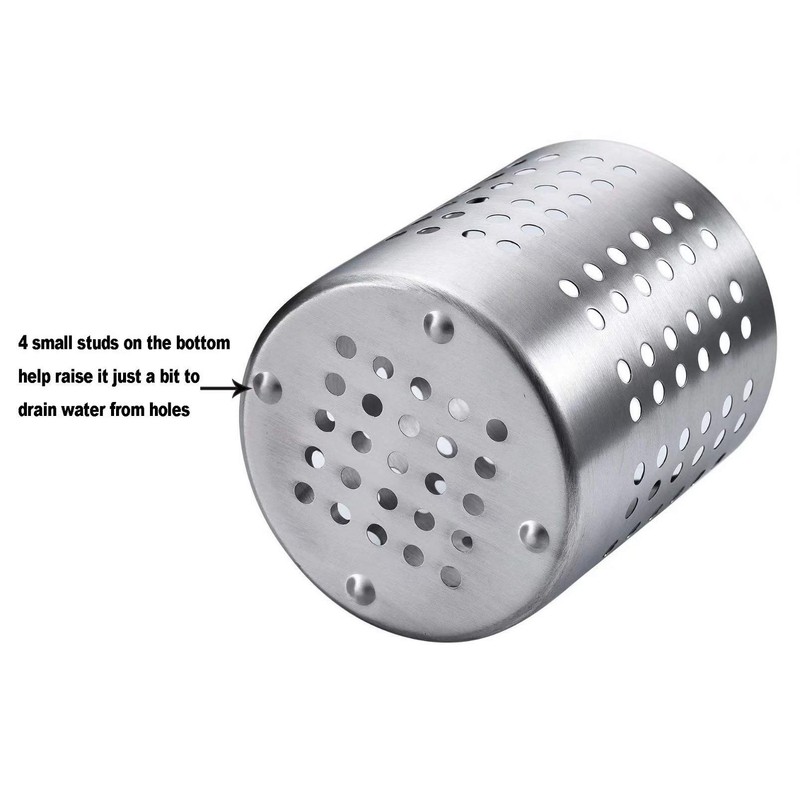 KSENDALO Small Stainless Steel Utensil Holder, SUS304 Silverware Utensil Drying
