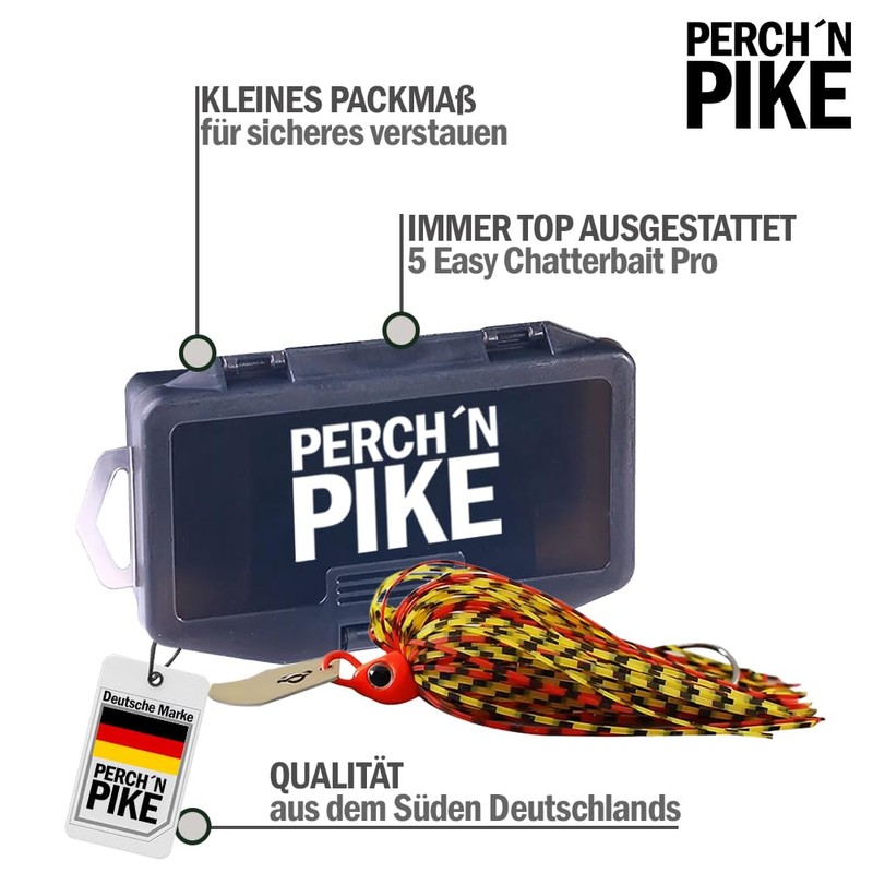 PERCH`N PIKE Chatterbait Fishing Lure Set with Box, 7 g/13
