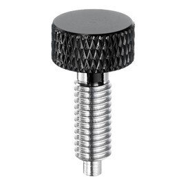 sourcing map Spring Plunger with Knurled Handle M6x1 Pin Dia. 3mm Retractable Quick Release Pins Stainless Steel Lock Out Type Index Plunger for Industrial Equipment, Black