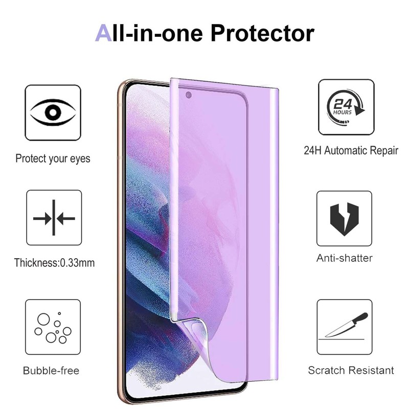 2 Pack Anti-Blue Light Screen Protector for Galaxy S21 Plus