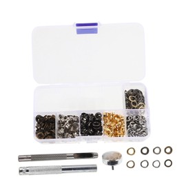 Operitacx Hollow Metal Eyelets Corn Buckle Grommets Eyelet Pliers Punch Kit for Boot Lace Hooks Decorative Projects