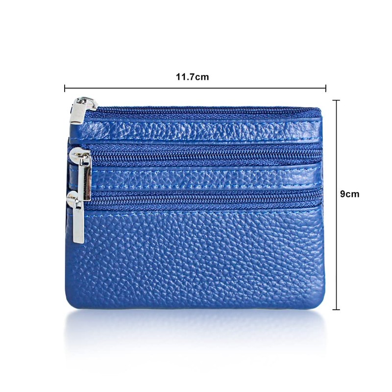 boshiho Coin Purse, Coin Case, 4 Pockets, Key Ring, Leather,