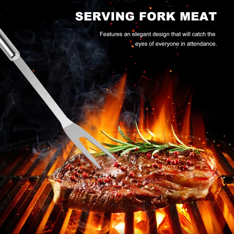 Kichvoe 1pc Stainless Steel Carving Fork Meat Fork Pasta Fork
