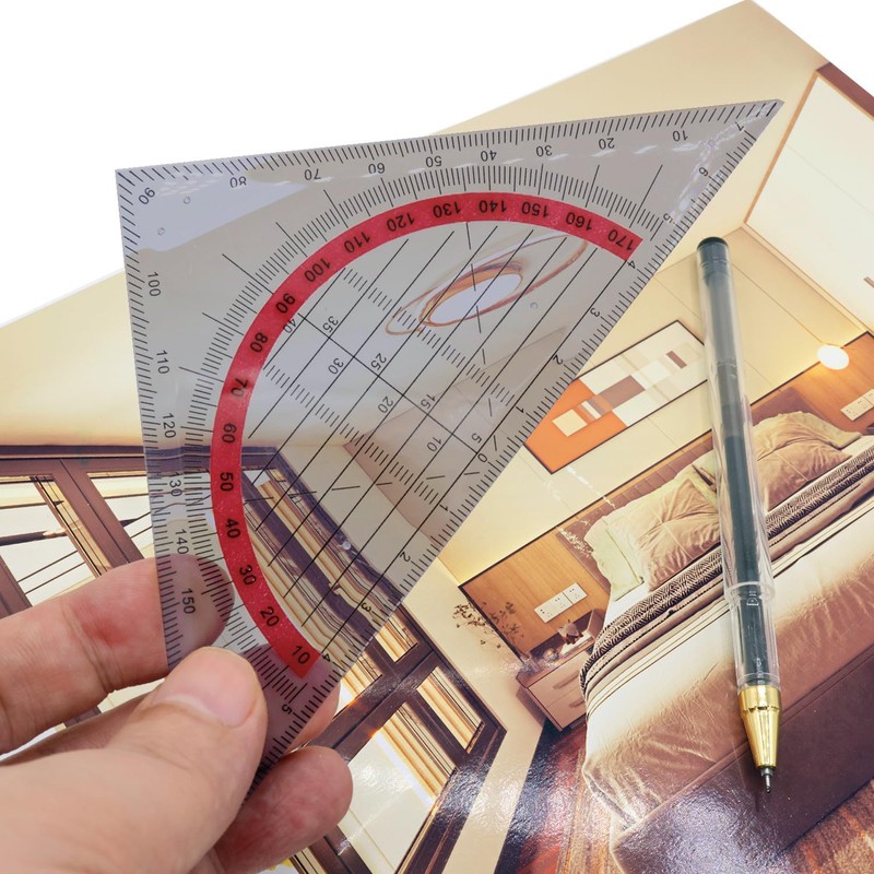 TA-VIGOR 2Pcs Triangle Ruler, 45 Degrees Woodworking Speed Square Metric,