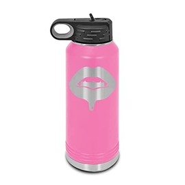 Bloody Fang Teeth and Lips Laser Engraved Water Bottle Customizable Polar Camel Stainless Steel with Straw - plus 5 jdm horsepower horse power v2 Pink 32 oz