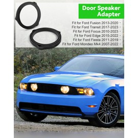6.5 Inch Front Rear Door Speaker Spacer with Speaker Wiring Harness 2 PCS Fit for Ford Fusion Transit Focus Edge Fiesta Mondeo Mk4 Aftermarket Audio Speaker Spacer Ring Bracket