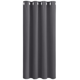 PONY DANCE Eyelet Blackout Curtain - Grey Curtains 55 x 70-inches Single Thermal Gray Drape for Bedroom with Silver Eyelet for Nursery Soft Light Blocking Window Treatment, 1 Panel, Grey