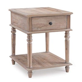 Powell Mavis Wood Side Table in Natural Brown