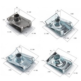 ULTECHNOVO 100pcs Motorcycle u Clip Nuts Manganese Steel Spire u Nut Fasteners for Bodywork